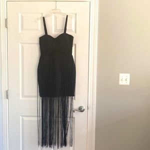 Gracia Little Black Fringe Dress